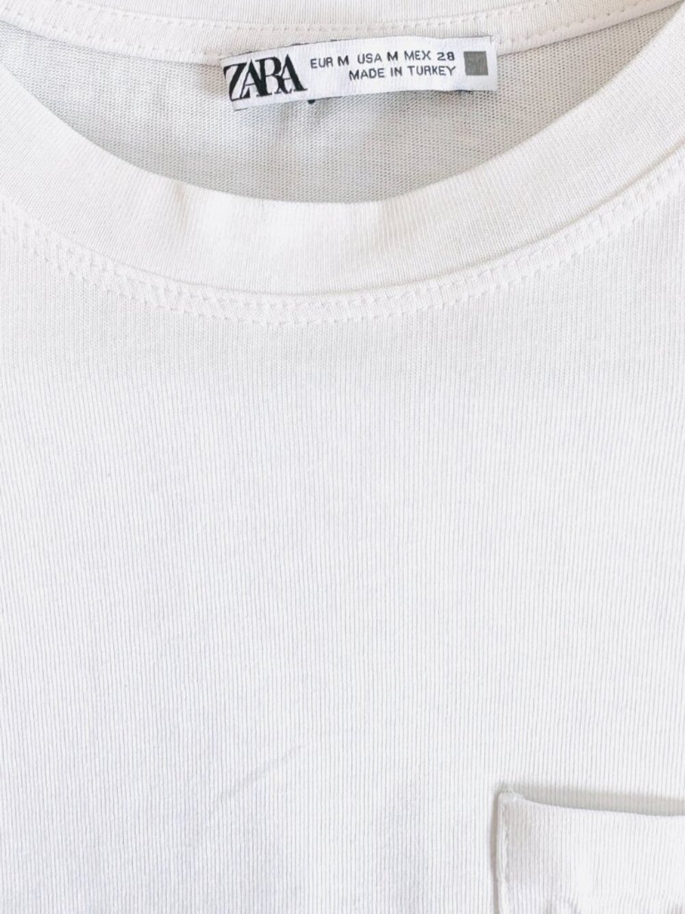 Zara White Embroidered Beaded Pocket Tee Coastal Sun Shell Graphic T-Shirt Sz M - Picture 5 of 8